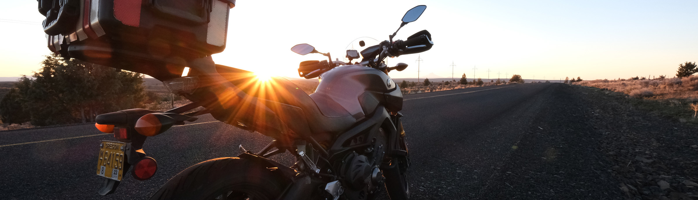 Motorcycle on the side of the road