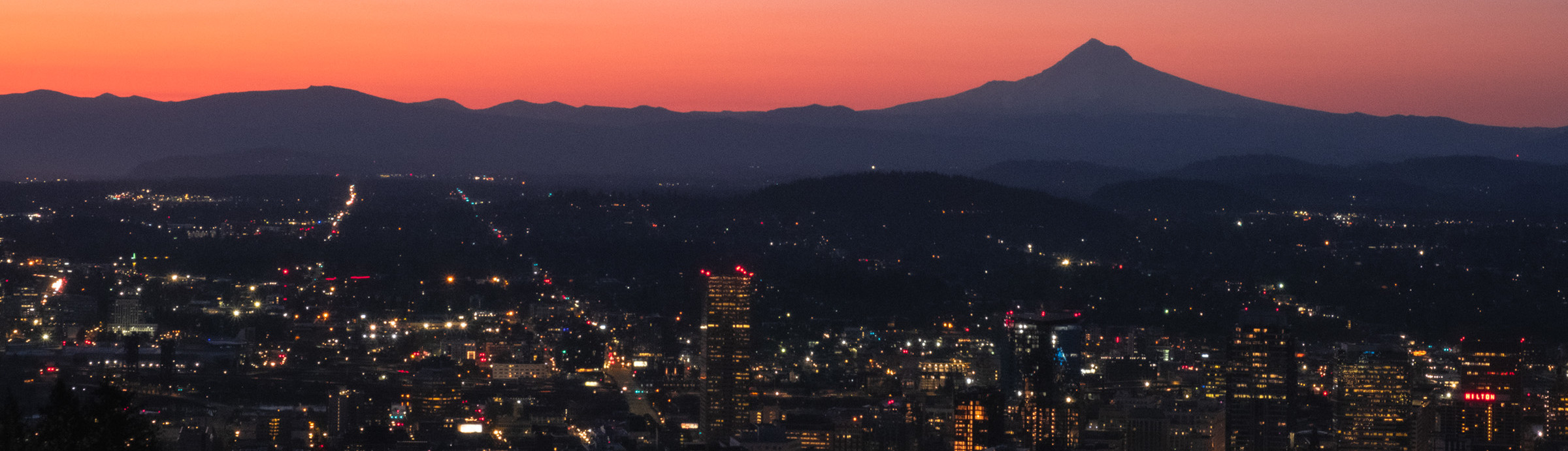 Sunrise over Downtown Portland